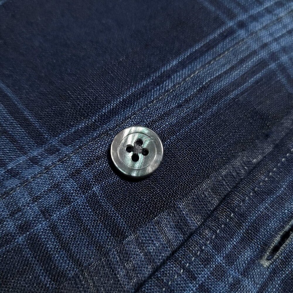 TODD SNYDER Men's Large Made in Portugal 100% Linen Plaid Button Up Shirt - Picture 8 of 11